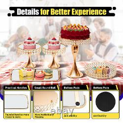 10 Set Gold Crystal Cupcake Stands Cake Dessert Birthday Party Wedding Display