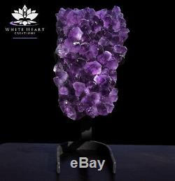 14.5 Amethyst Crystal Geode Plate & Cast Iron Stand 14.5 Lbs FREE SHIPPING