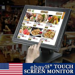 15 Inch Touch Screen LED VGA POS Monitor Touchscreen USB Monitor with POS Stand