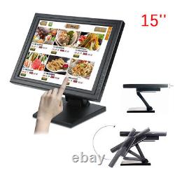 15 LCD Monitor Touch Screen Foldable 1024 X768 USB/VGA POS PC With Stand New