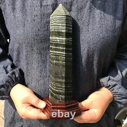 1690g Top Natural Unknown Quartz Hand Carved Crystal Tower + Stand Healing. LW68