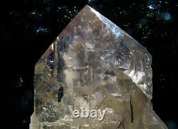 18.8 kg cathedral quartz crystal with custom iron stand. Sapo mine. NO SHIPPING