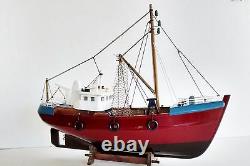 18 Fishing Boat Wooden Ship Vessel Handcrafted Model Fully Assemble W Stand New