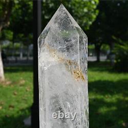 19.5LB Natural Clear Quartz Crystal Obelisk Crystal Tower Wand Point and Stand