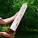 25.7LB Natural Clear Quartz Crystal Obelisk Crystal Tower Wand Point and Stand