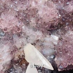 25.85LB Natural amethyst geode quartz cluster crystal specimen healing +stand