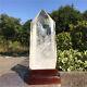 29LB Natural clear Quartz Crystal Obelisk high-quality wand point +Stand -GAAA-A