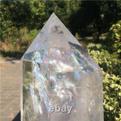 29LB Natural clear Quartz Crystal Obelisk high-quality wand point +Stand -GAAA-A