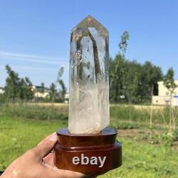 2.34kg High quality Natural clear quartz Obelisk crystal point wand Reiki+stand