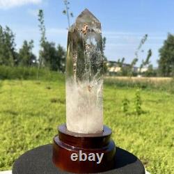 2.34kg High quality Natural clear quartz Obelisk crystal point wand Reiki+stand