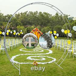 2.7M Round Metal Wedding Arch Backdrop Stand Flower Frame Wreath Party Decoratio