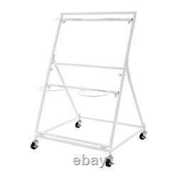 2 Layers Metal Flower Display Stand with 4 Buckets Moving Florist Bouquet Shelf