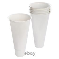 2 Layers Metal Flower Display Stand with 6 Buckets Moving Florist Bouquet Shelf