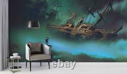 3D Man Standing Pirate Ship Wallpaper Wall Mural Removable Self-adhesive 102