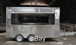 3.5M Stainless Steel Concession Stand Trailer Kitchen &3 Fryers Shipped By Sea