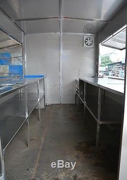 3.5M Stainless Steel Concession Stand Trailer Kitchen &3 Fryers Shipped By Sea