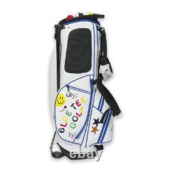 (3) Free shipping White Blue Blue Tee Golf Smile Cart Stand Caddy Ba