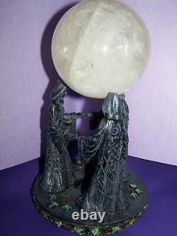 3 Goddesses Very Unique Ball Stand And Real100mm Quartz Crystal Ball-free Ship