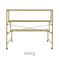 3 Layers Flower Display Stand Outdoor Plant Cart Shelf With 12PCS Buckets Wheels