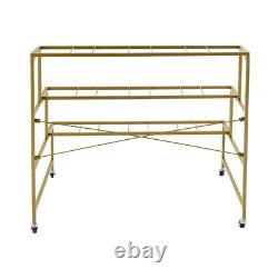 3 Layers Flower Display Stand Outdoor Plant Cart Shelf With 12PCS Buckets Wheels