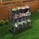 3 Layers Metal Flower Display Stand with 12PCS Buckets for Garden Florist