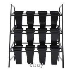 3 Layers Metal Flower Display Stand with 12PCS Buckets for Garden Florist