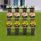 3-Tier Metal Flower Plant Display Stand Shelf with Wheels+12 Flower Buckets Black
