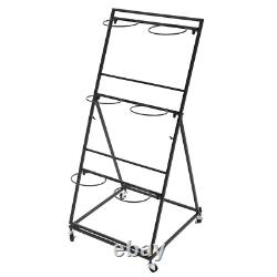 3-tier Flower Display Stand Flower Display Stand with 12 Pieces Buckets Black