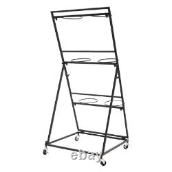 3-tier Flower Display Stand Flower Display Stand with 12 Pieces Buckets Black