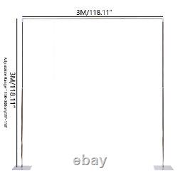3x3m Birthday Display Stand Stainless Telescopic Pipe Venue Decoration Silver