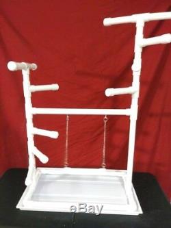 42 Tall 1 PVC Macaw Perch \ Stand \ Swing \ Play Gym w Pan FREE SHIPPING