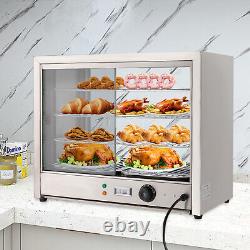 4-Tier Commercial Food Warmer Display Countertop Pie Pizza Cabinet Showcase 800W