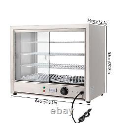 4-Tier Commercial Food Warmer Display Countertop Pie Pizza Cabinet Showcase 800W
