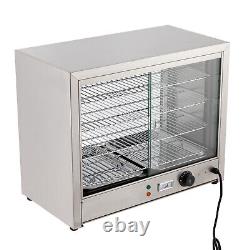 4-Tier Commercial Food Warmer Display Countertop Pie Pizza Cabinet Showcase 800W