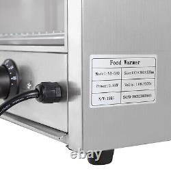 4-Tier Commercial Food Warmer Display Countertop Pie Pizza Cabinet Showcase 800W