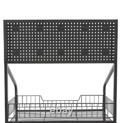 5 Tier Retail Display Rack Iron Snack Shelves Snack Rack Stand with Hooks & Wheels