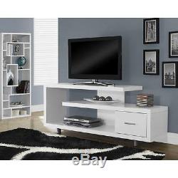 60 White TV Stand Entertainment Console Contemporary Modern Decor FREE SHIPPING