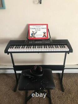 61 Key Electronic Piano Keyboard Stand Stool Headphones Mic Teaching Mode Kit