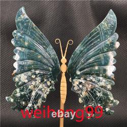 6.5 Natural Carving A pair of agate wings Quartz Crystal wings + stand 1pc-5