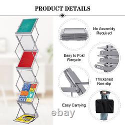6-pockets Literature Rack Brochure Magazine Display Holder Stand New