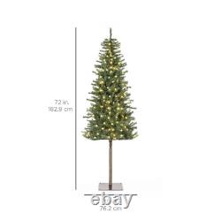 6ft Pre-Lit Pencil Christmas Tree with 250 LED Lights 700 Tips Stand Holiday Decor