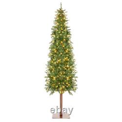 6ft Pre-Lit Pencil Christmas Tree with 250 LED Lights 700 Tips Stand Holiday Decor