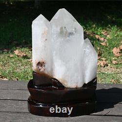 77LB Natural Clear Quartz Crystal Obelisk Crystal Tower Wand Point and Stand