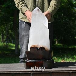77LB Natural Clear Quartz Crystal Obelisk Crystal Tower Wand Point and Stand