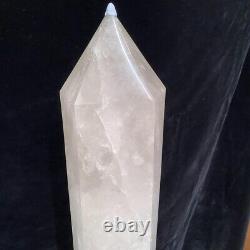 90.2LB Natural clear quartz Obelisk Quartz Crystal Point Wand Reiki +Stand