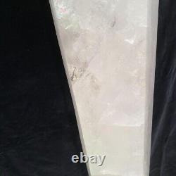 90.2LB Natural clear quartz Obelisk Quartz Crystal Point Wand Reiki +Stand