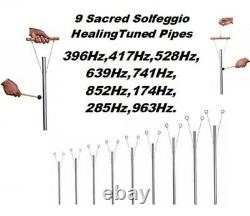 9 Sacred Solfeggio Pipes & Hand Stand louder than Tuning forks Free Ship