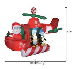 9ft Santa Claus Helicopter Holiday Xmas Inflatable Decoration FREE SHIPPING