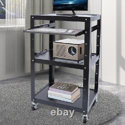AV Cart Cold-rolled Steel Rolling Standing Desk Home Office Desk with Wheels