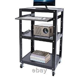 AV Cart Cold-rolled Steel Rolling Standing Desk Home Office Desk with Wheels